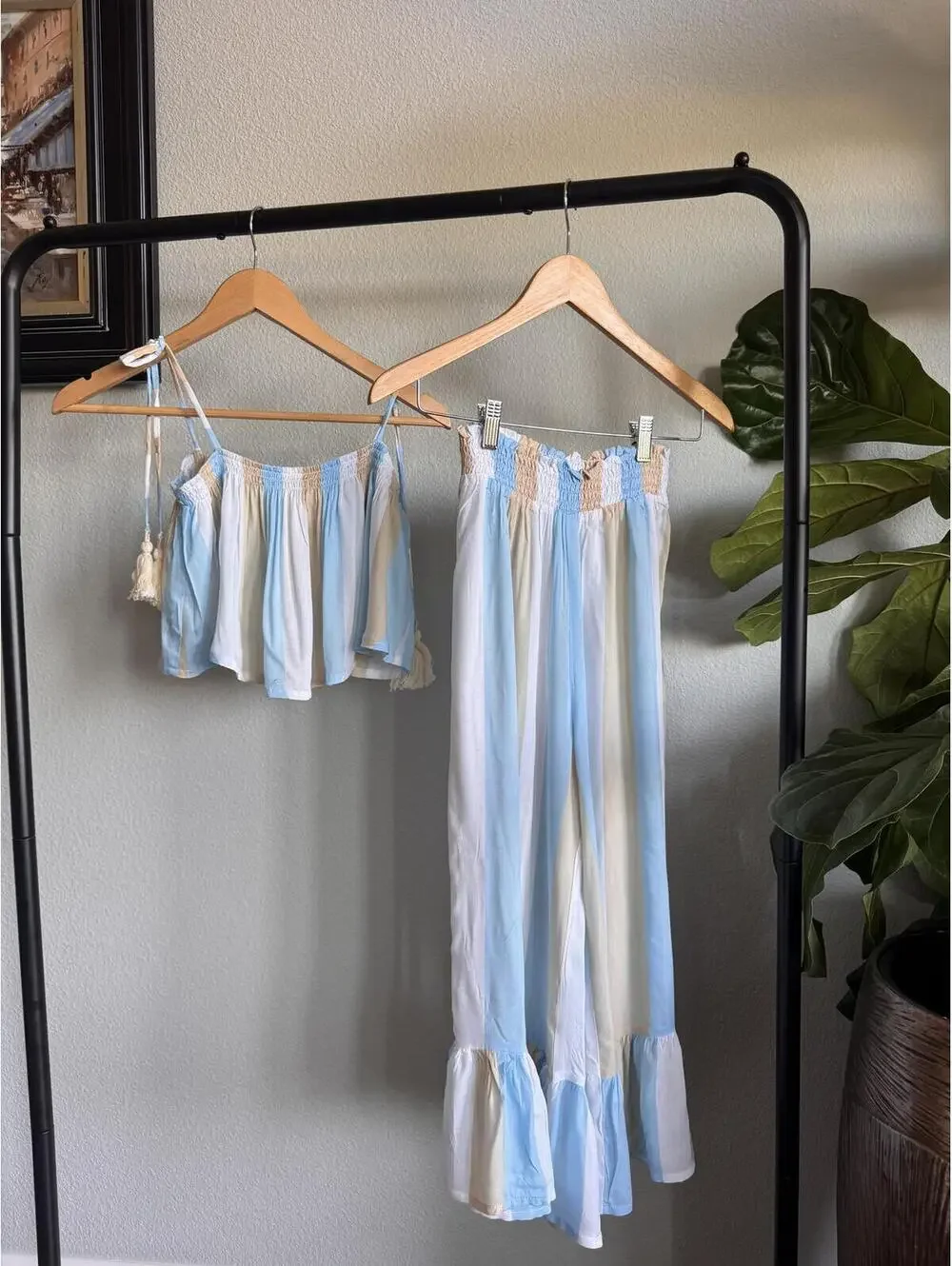 Coolchange Angel Seaside Stripe Swim Cover Up Set Ella Top Payton Culotte S NWT